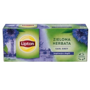 Herbata LIPTON Earl Grey, zielona, 25 torebek