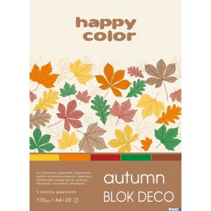 Blok Deco Forest 170 g / m2, A4, 20 ark., 5 kolorów, Happy Color HA 3817 2030-130