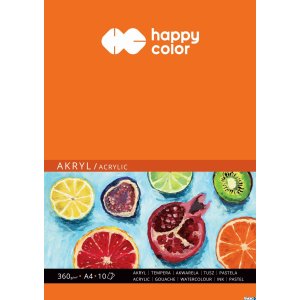 Blok do akrylu, Art., A4, 10 ark, 360g, Happy Color HA 7836 2030-A10