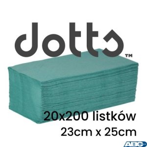 Ręczniki składane ZZ, makulaturowe, zielone, ekonomiczne DOTTS, 23x25cm, 4000 listków