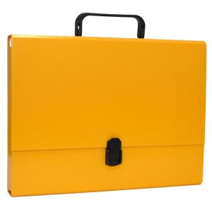 Teczka-pudełko OFFICE PRODUCTS, PP, A4 / 5cm, z rączką i zamkiem, żółta