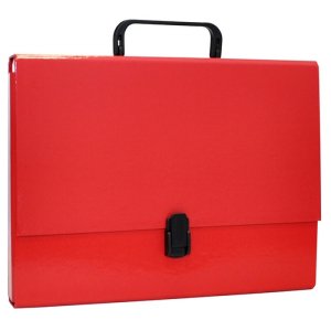 Teczka-pudełko OFFICE PRODUCTS, PP, A4 / 5cm, z rączką i zamkiem, czerwona