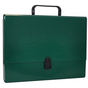 Teczka-pudełko OFFICE PRODUCTS, PP, A4 / 5cm, z rączką i zamkiem, zielona