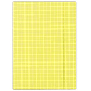 Teczka z gumką DONAU, karton, A4, 400gsm, 3-skrz., żółta w kratę