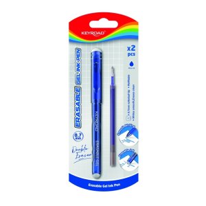 Długopis wymazywalny KEYROAD 0,7mm, plus wkład / zapas, blister, niebieski