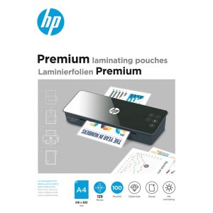 Folie laminacyjne HP PREMIUM, A4, 125 mic, 100 szt., przezroczyste / połysk