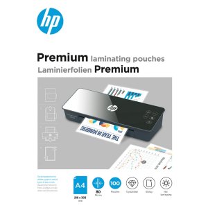 Folie laminacyjne HP PREMIUM, A4, 80 mic, 100 szt., przezroczyste / połysk